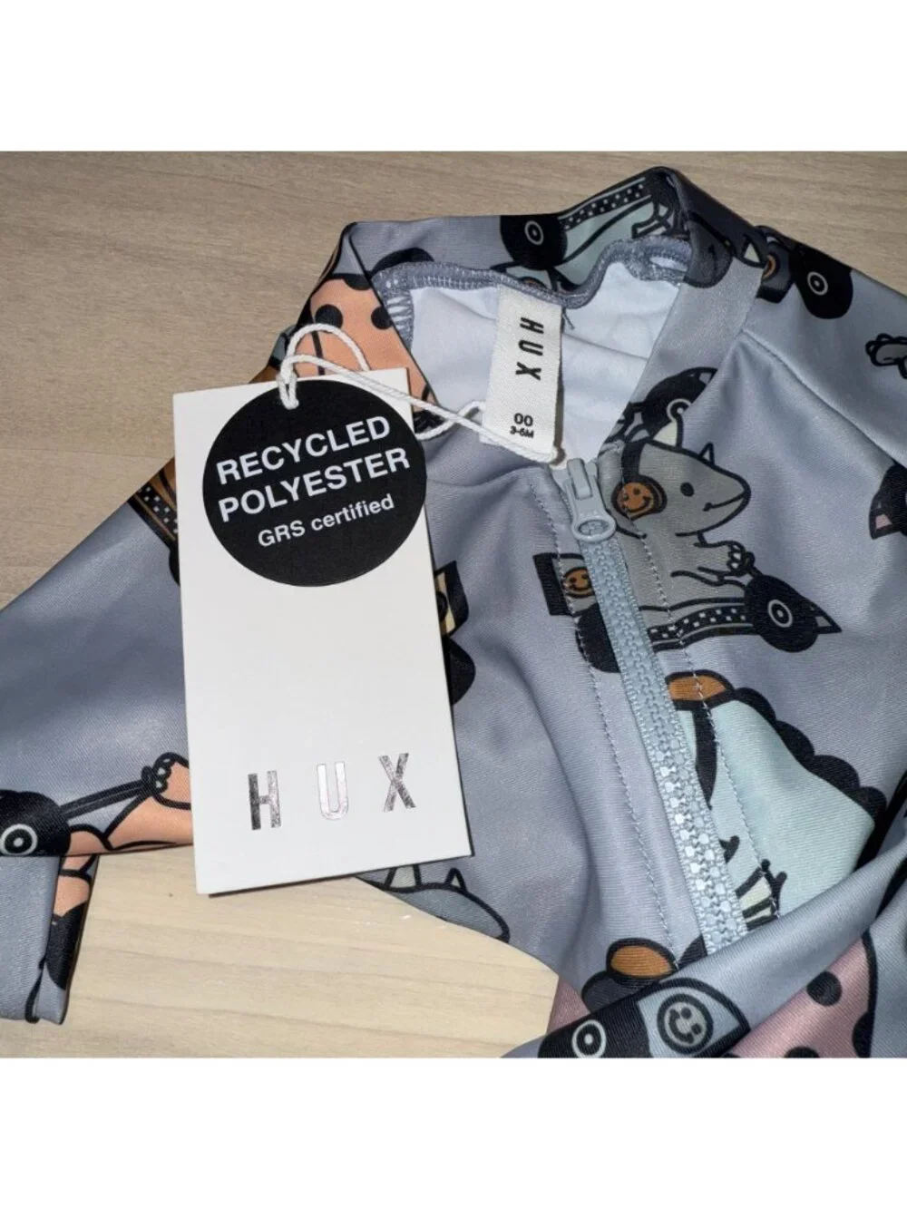 NWT HUX Baby Dino Racer Rashguard & Long Sleeve Zip Shortie Baby Size 3-6 Months